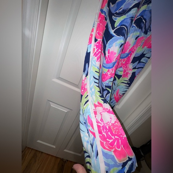 Lilly Pulitzer Women's Madeira Pants High Tide Navy Tropic Multi Size 2. VGUC - Picture 3 of 14